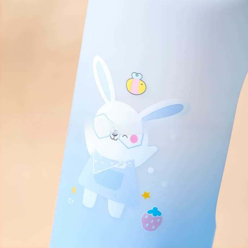 Interneto įžymybių plastikinis vandens puodelis, kosminis puodelis, paprastas mielas triušio gradiento matinis didelės talpos puodelių rinkinys, vandens puodelis