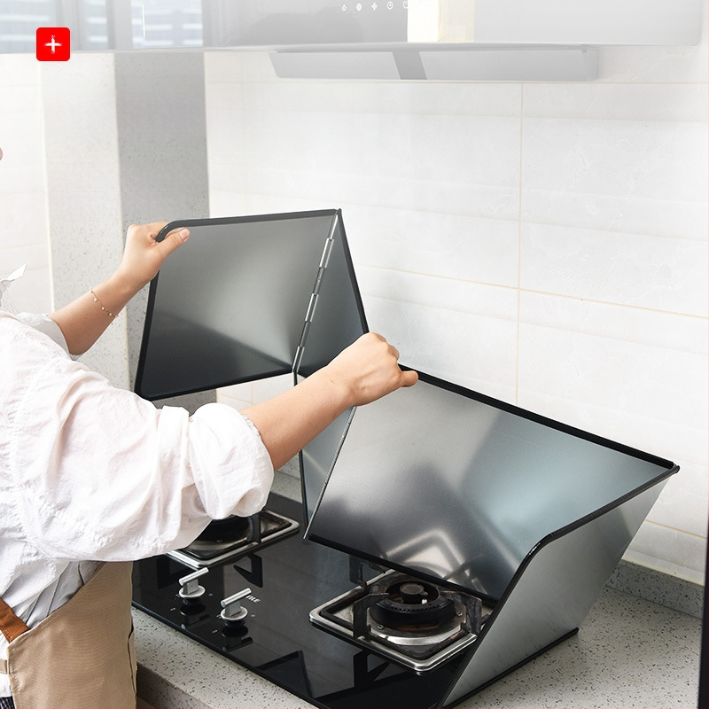 Dujinės viryklės cinkuotos alyvos barjeras, sulankstoma šilumos izoliacinė plokštė, virtuvės kepimo aliejaus barjeras, buitinės viryklės alyvos purslų barjeras