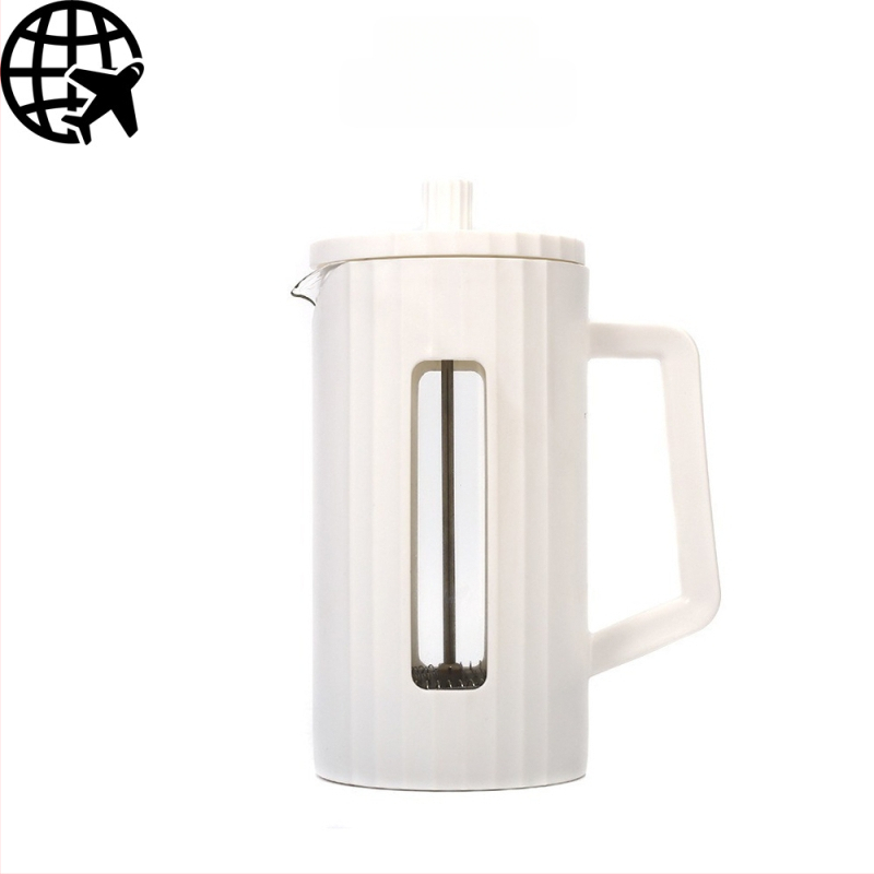 Piiriülene lihtne kõrge boorsilikaatklaasist majapidamiskohvitass Prantsuse kohvi jagamispott Käsipruulimispott Kohvikann Prantsuse presspott