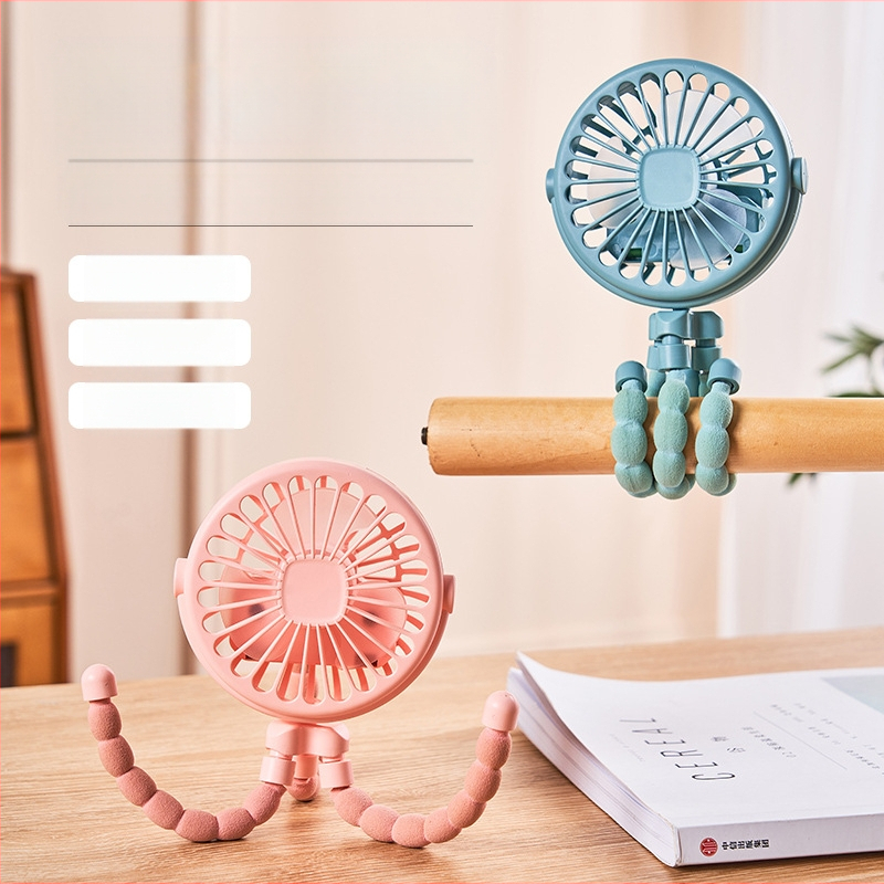 Нова многофункционална детска количка за ученици, преносима, с USB презареждаща се литиево-йонна батерия, мини вентилатор Octopus