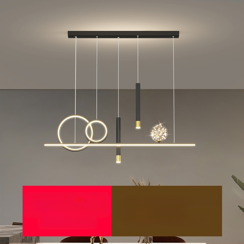 Uus täisspektriga silmakaitsega LED-restorani lühtri söögitoa tuled moodne internet populaarne loominguline pikk baarilühtri