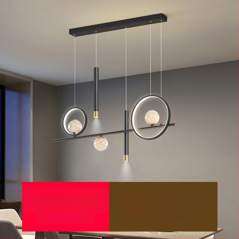 Uus täisspektriga silmakaitsega LED-restorani lühtri söögitoa tuled moodne internet populaarne loominguline pikk baarilühtri