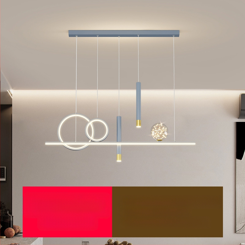 Uus täisspektriga silmakaitsega LED-restorani lühtri söögitoa tuled moodne internet populaarne loominguline pikk baarilühtri