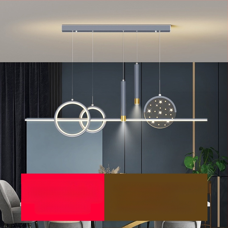 Uus täisspektriga silmakaitsega LED-restorani lühtri söögitoa tuled moodne internet populaarne loominguline pikk baarilühtri