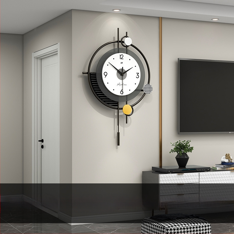 Sieninis laikrodis, svetainės laikrodis, namams, modernus, paprastas, madingas, dekoruotas, restoranas, tylus, aukštos klasės, pakabinamas ant sienos.