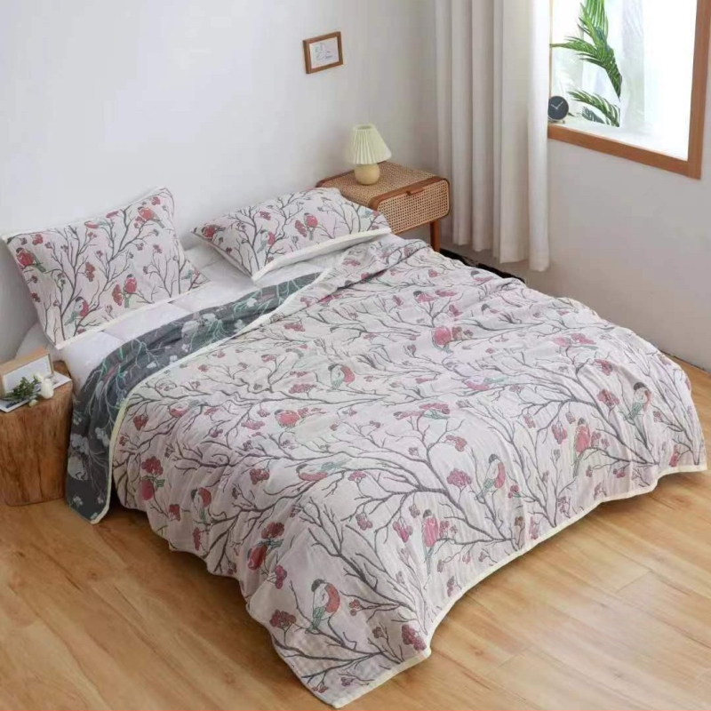 Puuvillane marlitekk Puuvillane nelja aastaaja tekk mitmekihiline liivakangast uinakutekk ühe- ja kaheinimese rätikuteki tehase hulgimüük