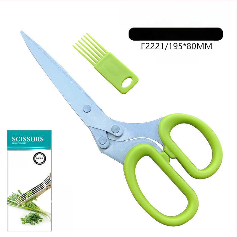 Feibao nerūdijančio plieno penkių sluoksnių laiškinių česnakų žirklės, artefaktinės daugiafunkcinės virtuvės žirklės, čili žiedų biuro daugiasluoksnės smulkinto popieriaus žirklės