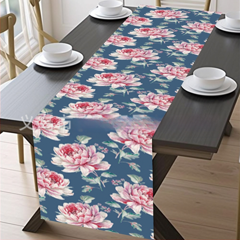 2024. aasta piiriülene uus linane lauajooksja kevad- ja suvelilledega kodurestorani elutoa söögilaua sise- ja välistingimustes dekoratiivne lauajooksja