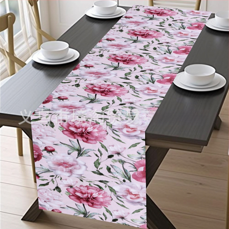 2024. aasta piiriülene uus linane lauajooksja kevad- ja suvelilledega kodurestorani elutoa söögilaua sise- ja välistingimustes dekoratiivne lauajooksja