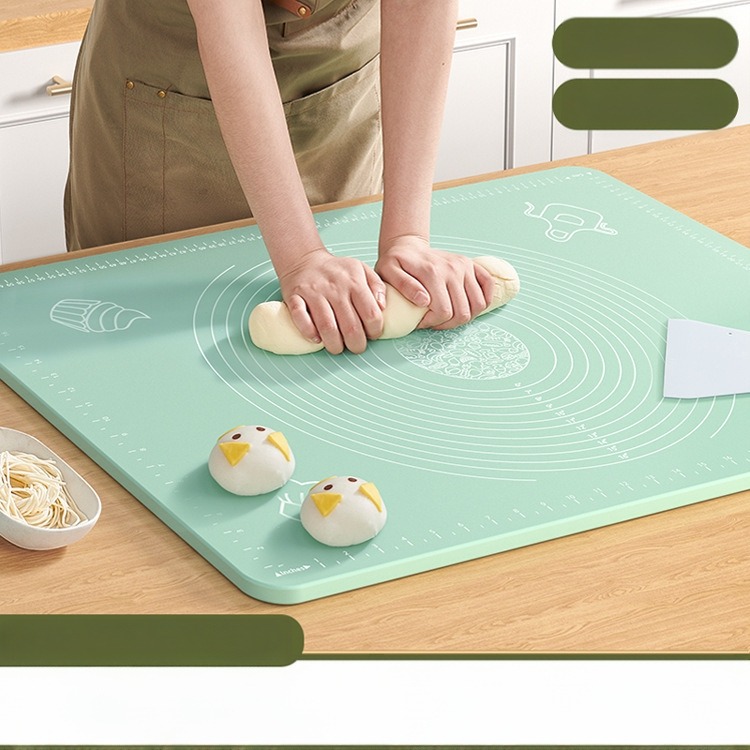 Toidukvaliteediga majapidamises kasutatav silikoonist sõtkumismatt ja nuudlimatt, paksendatud pelmeenide matt, rullitav plast