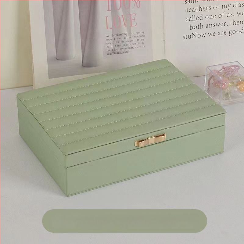 Daugiasluoksnė lengva prabangių papuošalų laikymo dėžutė su užraktu Daugiasluoksnė didelės talpos auskarų papuošalų laikymo dėžutė