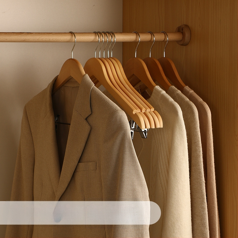Дървена закачалка за дрехи за хотел, специална закачалка за дрехи от масивна дървесина, магазин за дрехи, неплъзгаща се дървена закачалка за дрехи, закачалка за дрехи, източник на едро