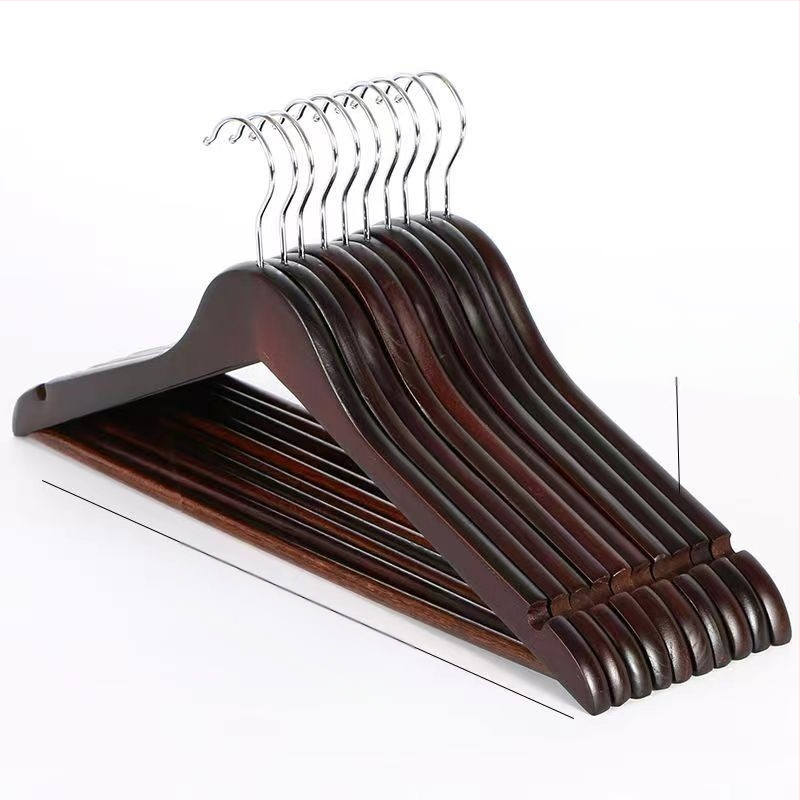 Дървена закачалка за дрехи за хотел, специална закачалка за дрехи от масивна дървесина, магазин за дрехи, неплъзгаща се дървена закачалка за дрехи, закачалка за дрехи, източник на едро