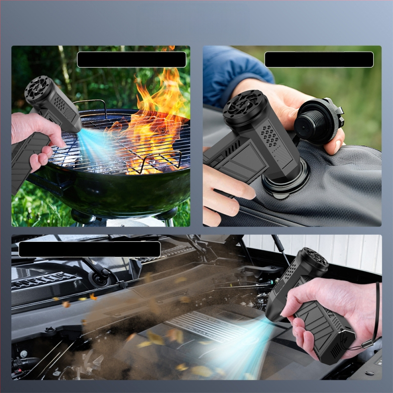 Naujas 130 000 apsisukimų rankinis smurtinis turbo ventiliatorius lauko nešiojamas kempingo degimo dulkių pripučiamas belaidis pūstuvas