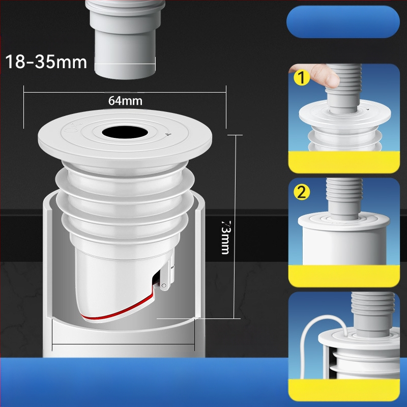 Στεγανοποιητικός δακτύλιος σιλικόνης για σωλήνα αποχέτευσης, τάπα νιπτήρα κουζίνας, τάπα σωλήνα αποχέτευσης πλυντηρίου ρούχων, τεχνητό οσμή κατά της επιστροφής
