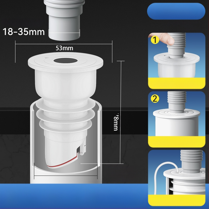 Στεγανοποιητικός δακτύλιος σιλικόνης για σωλήνα αποχέτευσης, τάπα νιπτήρα κουζίνας, τάπα σωλήνα αποχέτευσης πλυντηρίου ρούχων, τεχνητό οσμή κατά της επιστροφής