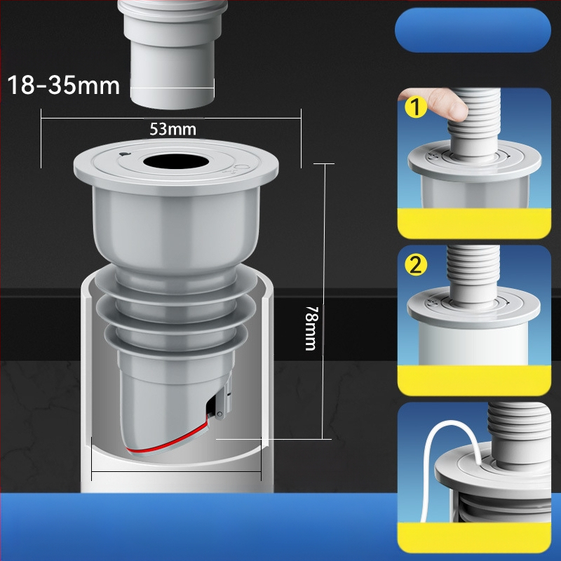 Στεγανοποιητικός δακτύλιος σιλικόνης για σωλήνα αποχέτευσης, τάπα νιπτήρα κουζίνας, τάπα σωλήνα αποχέτευσης πλυντηρίου ρούχων, τεχνητό οσμή κατά της επιστροφής