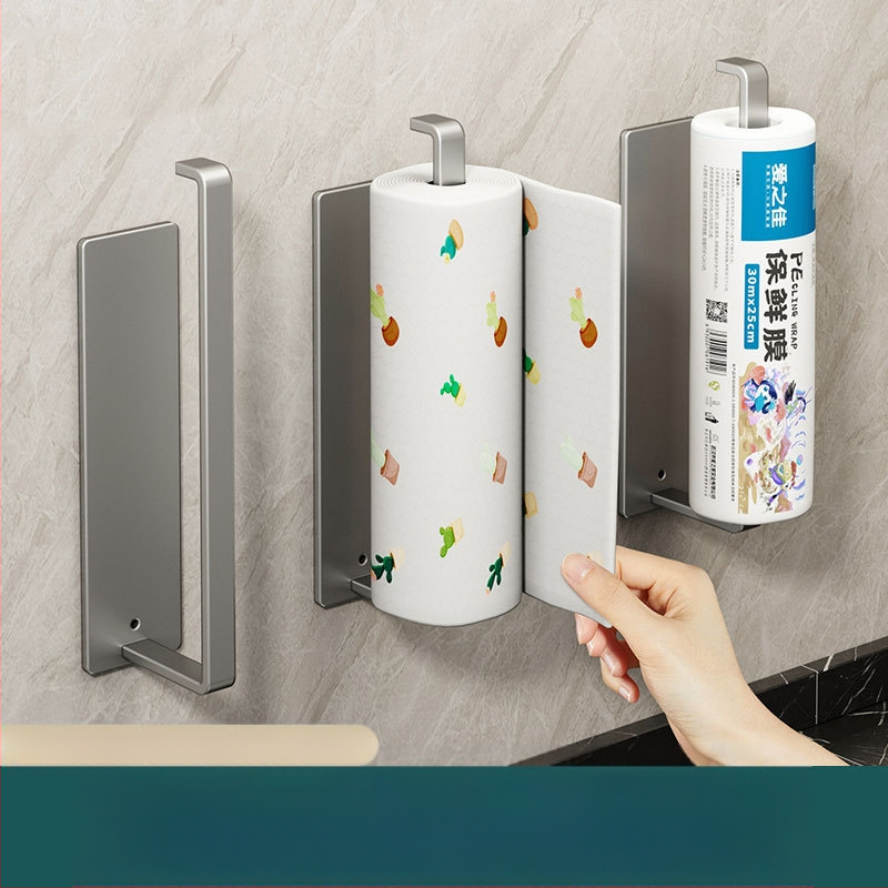 Virtuvinių servetėlių laikiklis, buitinių popierių pakaba, konservavimo plėvelė, ritininio popieriaus laikymo lentynėlė, magnetinė, prie sienos tvirtinama, nepraduriama skudurų lentynėlė