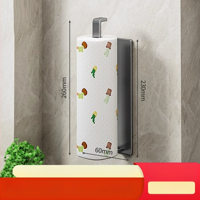 Virtuvinių servetėlių laikiklis, buitinių popierių pakaba, konservavimo plėvelė, ritininio popieriaus laikymo lentynėlė, magnetinė, prie sienos tvirtinama, nepraduriama skudurų lentynėlė