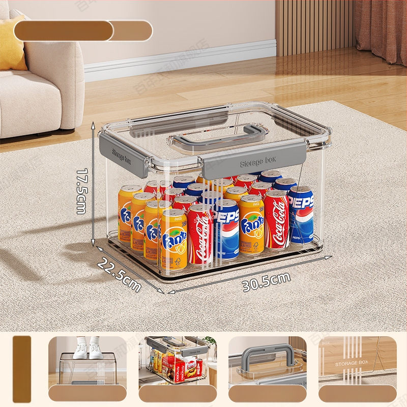 Prozirna kutija za pohranu kućanstva, odjeća, igračke, grickalice, kutija za pohranu knjiga velikog kapaciteta, plastična kutija za organizaciju, zatvorena spavaonica