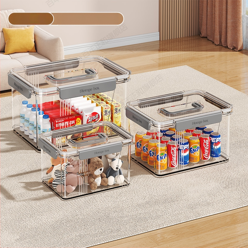 Prozirna kutija za pohranu kućanstva, odjeća, igračke, grickalice, kutija za pohranu knjiga velikog kapaciteta, plastična kutija za organizaciju, zatvorena spavaonica