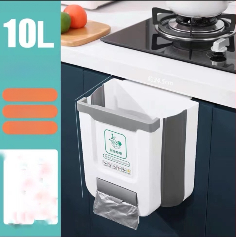 Sienas atkritumu tvertne, mājsaimniecības saliekama, piekarināma, dažādu lietu spainītis, virtuves skapītis, radoša šķirošanas atkritumu tvertne bez perforatora