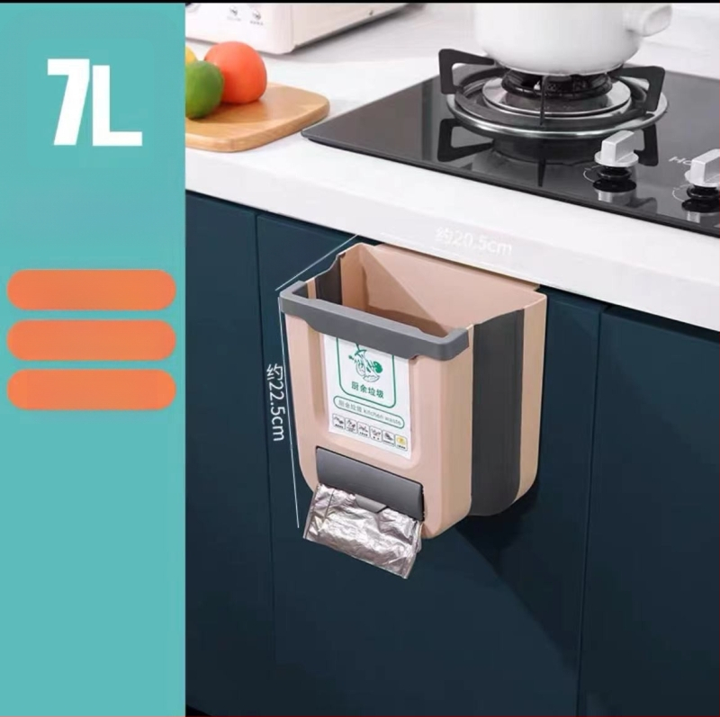 Sienas atkritumu tvertne, mājsaimniecības saliekama, piekarināma, dažādu lietu spainītis, virtuves skapītis, radoša šķirošanas atkritumu tvertne bez perforatora