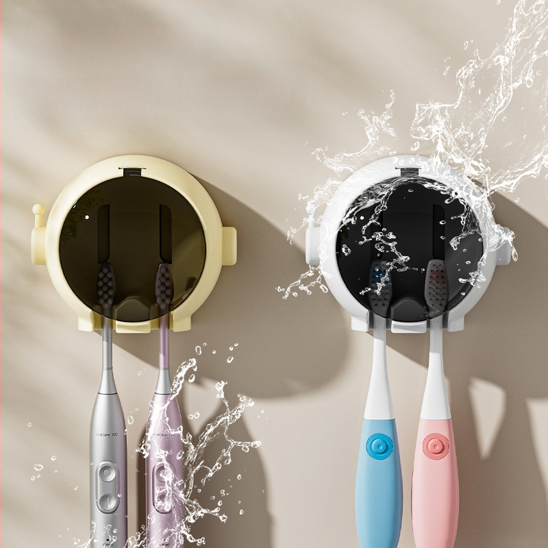 „Spaceman“ dantų šepetėlių laikikliai vonios kambariui be skylių, prie sienos tvirtinamas elektrinių dantų šepetėlių laikymo stovas vonios kambariui, sieninis pakabukas