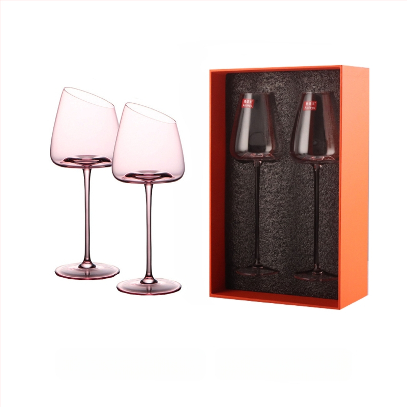 Francuski nagnuti crveni vinski čaša Flamingo kristalna čaša visoke vrijednosti boje crvena vinska čaša posebna vinska čaša za par