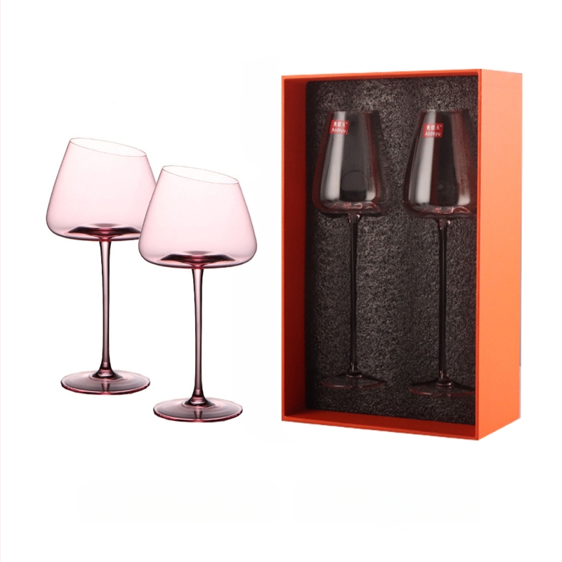 Francuski nagnuti crveni vinski čaša Flamingo kristalna čaša visoke vrijednosti boje crvena vinska čaša posebna vinska čaša za par