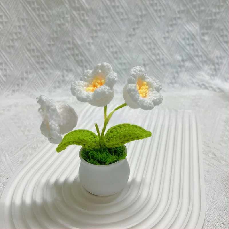 Vilnoniai megzti mini vazonų dekoracijos dirbtinių gėlių fabrikas rankų darbo vilnonių gėlių automobilių dekoravimas gatavų gaminių didmeninė prekyba