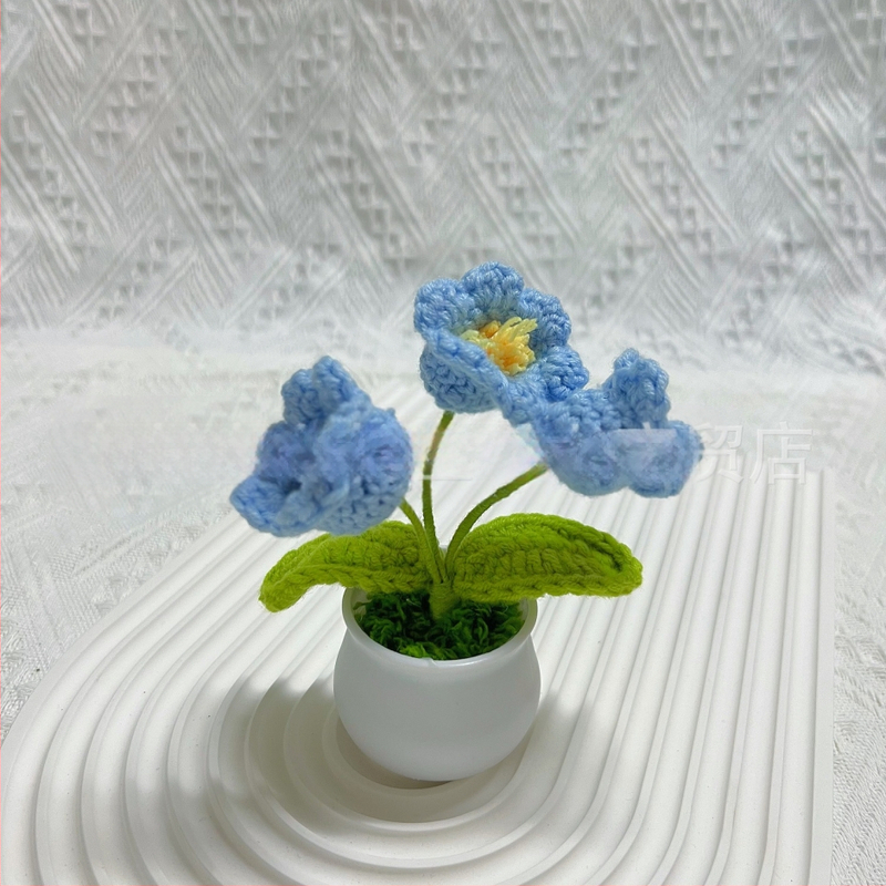 Vilnoniai megzti mini vazonų dekoracijos dirbtinių gėlių fabrikas rankų darbo vilnonių gėlių automobilių dekoravimas gatavų gaminių didmeninė prekyba