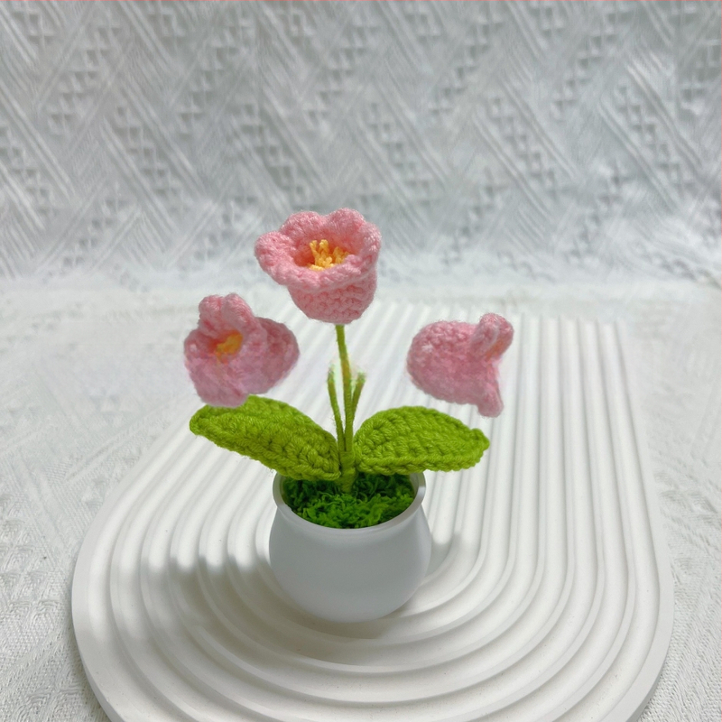 Vilnoniai megzti mini vazonų dekoracijos dirbtinių gėlių fabrikas rankų darbo vilnonių gėlių automobilių dekoravimas gatavų gaminių didmeninė prekyba