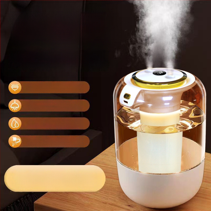 Dvigubo purškimo smarkaus rūko drėkintuvas „Amazon“ karšto pardavimo drėkintuvas namams, miegamajam, oro valytuvas