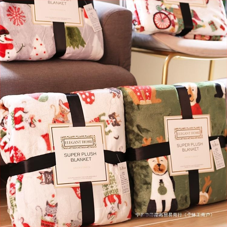 Ziemassvētku sega Piparkūku vīriņš Biroja snaudu sega Dāvanu sega Piena flīsa flaneļa palagi Flīsa sega Dīvāna sega