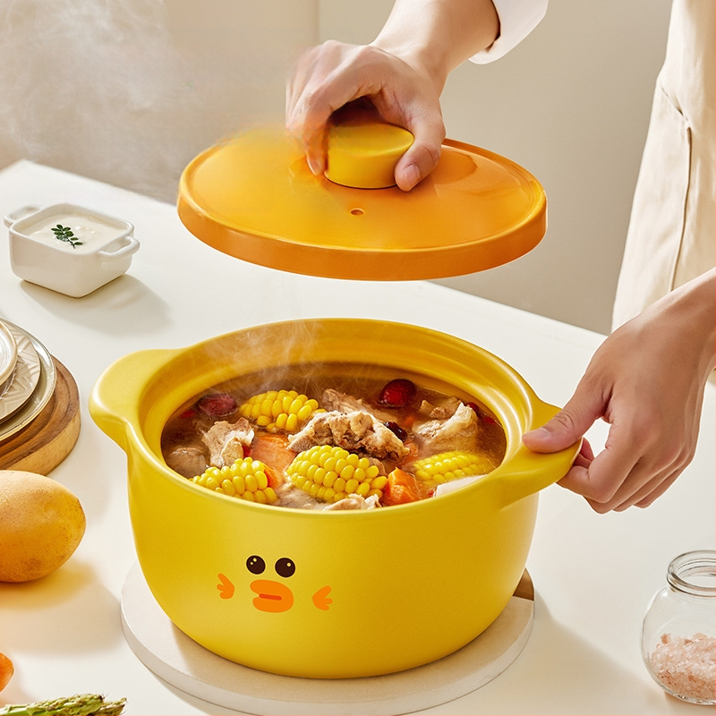 Puodas namams, atsparus aukštai temperatūrai, sausai degantis, neskilinėjantis keraminis dujinės viryklės puodas, ryžių troškinys, sriuba, sriubos puodas