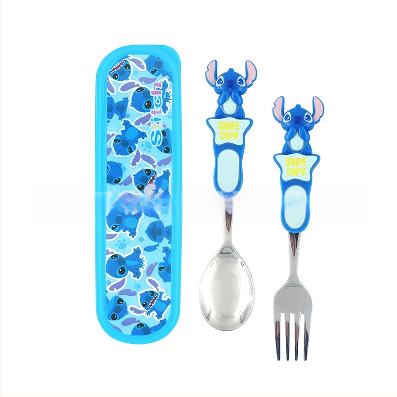 „Disney“ stalo įrankiai su dėžute, vaikiški šaukšteliai, kūdikių stalo šaukšteliai, 304 nerūdijančio plieno, nešiojamas krepšys