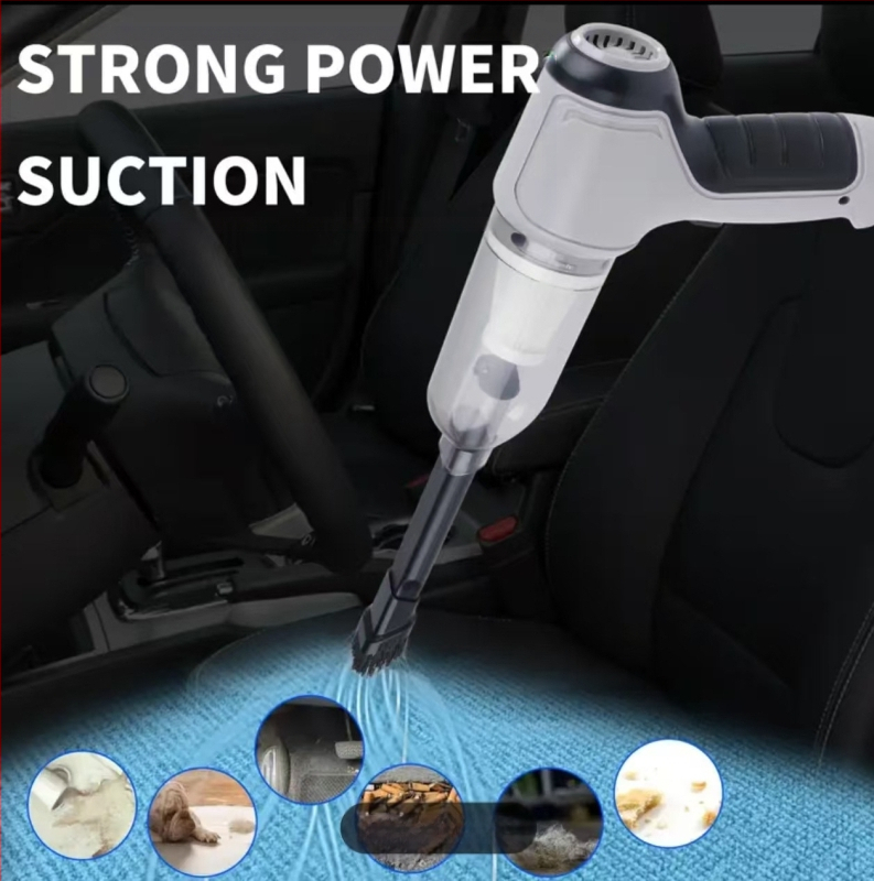 Automobilinis dulkių siurblys, dvigubos paskirties, skirtas automobiliui ir namams, belaidis nešiojamas įkraunamas, galingas, mažas, mini, galinga pūtimo funkcija, nešiojamas dulkių siurblys