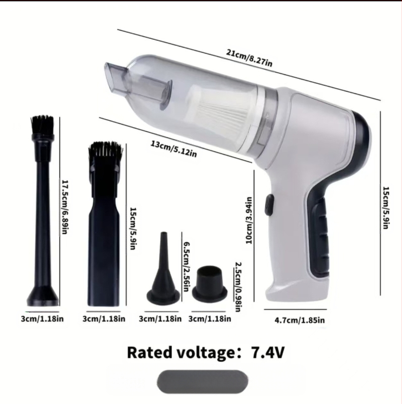 Automobilinis dulkių siurblys, dvigubos paskirties, skirtas automobiliui ir namams, belaidis nešiojamas įkraunamas, galingas, mažas, mini, galinga pūtimo funkcija, nešiojamas dulkių siurblys