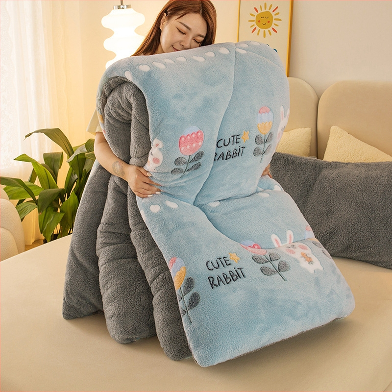 Naujo stiliaus šilta marginta žieminė antklodė, sustorinta dvipusė flanelinė snaigės rašto antklodė studentams, pavasario/rudens/žiemos stora antklodė, medvilninė antklodė