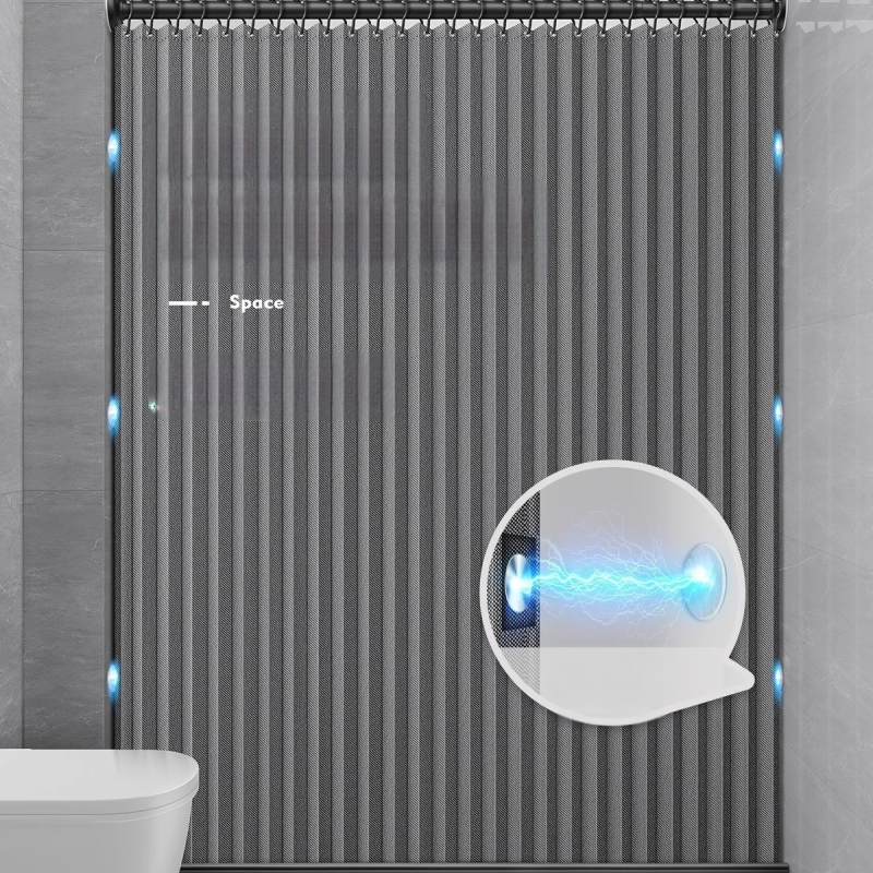 Dušikardin vannitoas, kokkupandav, nähtamatu, veekindel riie, kõrgekvaliteediline tualettruumi vahesein, dušši kuiv- ja märgeraldus