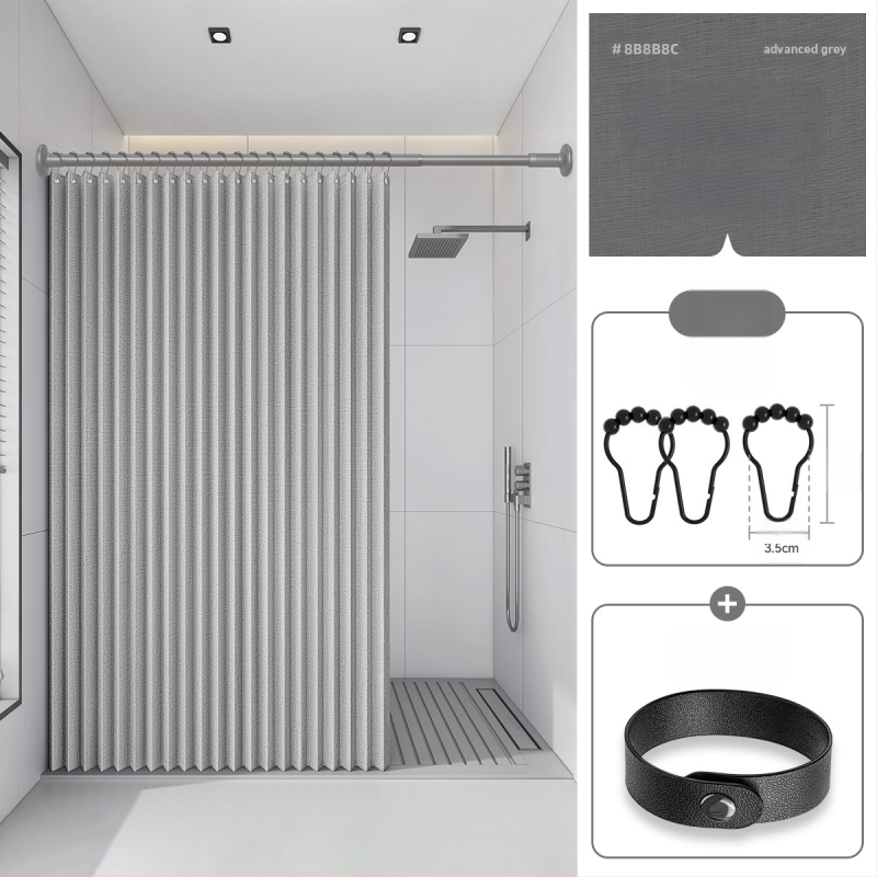 Dušikardin vannitoas, kokkupandav, nähtamatu, veekindel riie, kõrgekvaliteediline tualettruumi vahesein, dušši kuiv- ja märgeraldus
