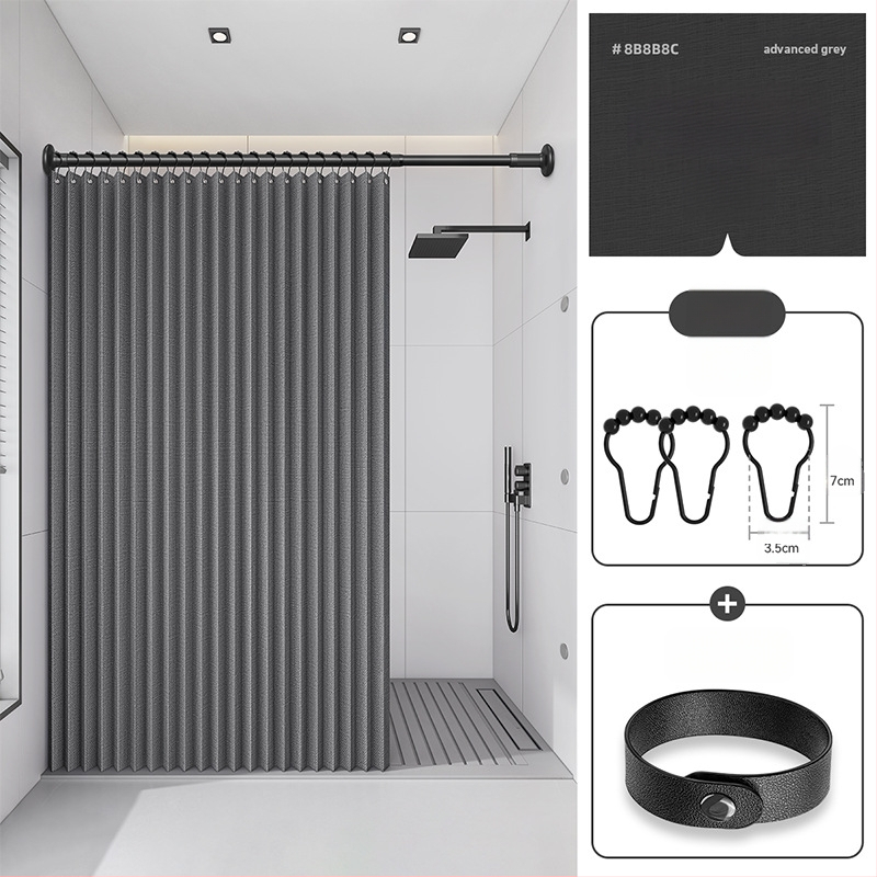 Dušikardin vannitoas, kokkupandav, nähtamatu, veekindel riie, kõrgekvaliteediline tualettruumi vahesein, dušši kuiv- ja märgeraldus