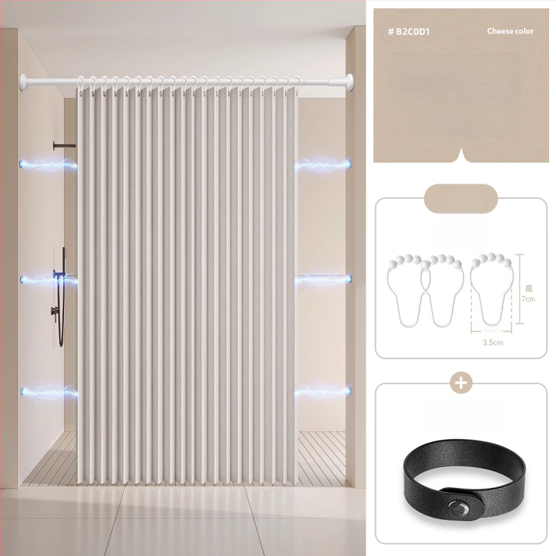 Dušikardin vannitoas, kokkupandav, nähtamatu, veekindel riie, kõrgekvaliteediline tualettruumi vahesein, dušši kuiv- ja märgeraldus