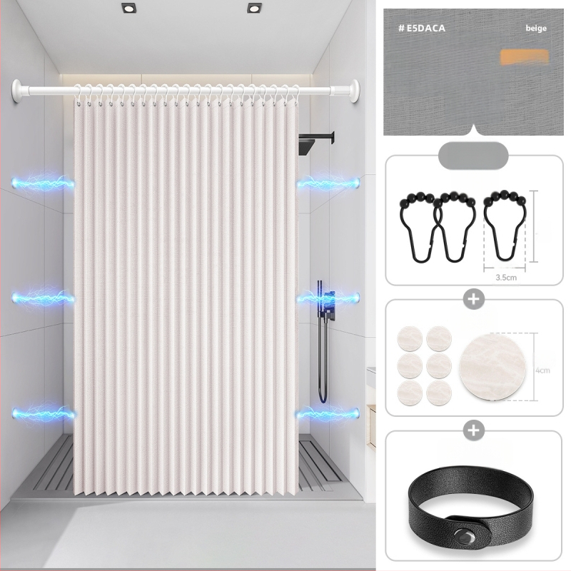 Dušikardin vannitoas, kokkupandav, nähtamatu, veekindel riie, kõrgekvaliteediline tualettruumi vahesein, dušši kuiv- ja märgeraldus