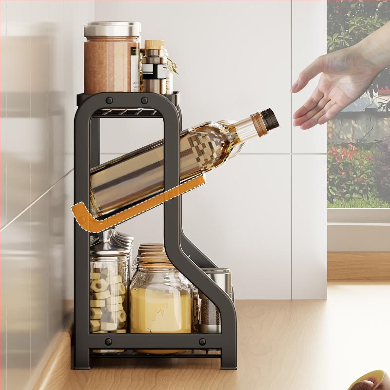 Virtuvės prieskonių laikymo lentynėlė, daugiasluoksnė, siauro tarpo, maža, prieskonių, prieskonių butelių dėžutės, laikymo lentynėlė