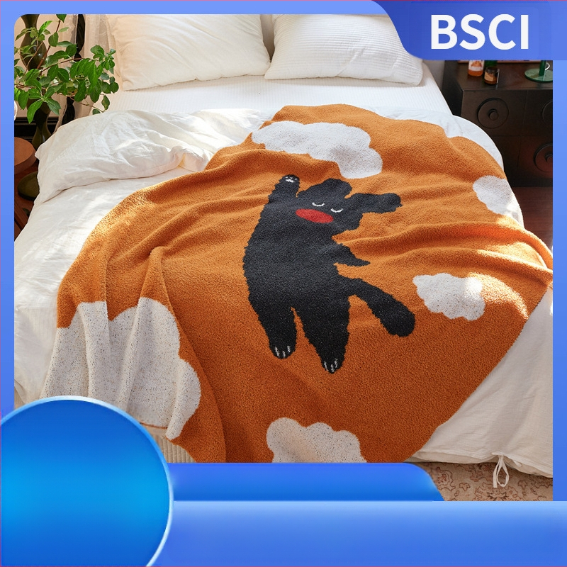 Naujas „Flying Dog“ A klasės megztas pusapvalis aksominis apklotas, pietų pertraukos užtiesalas, laisvalaikio apklotas, minkštas su „Bellyfin“