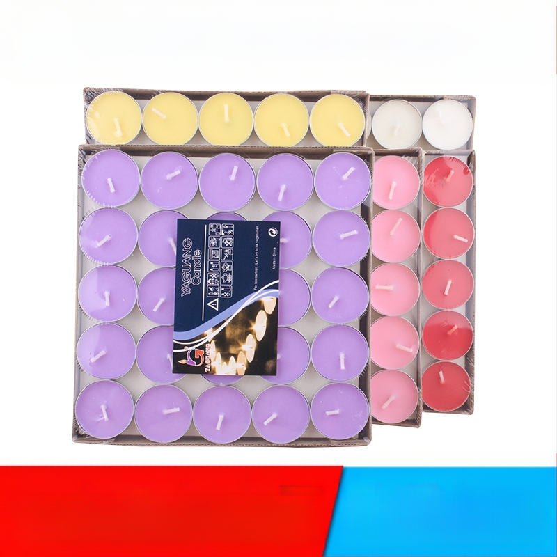 Küünlavabriku partii aroomiteraapia küünal teevaha 1,5-2 tundi 100 väikest küünalt romantiline ettepaneku pihtimus Buddha või