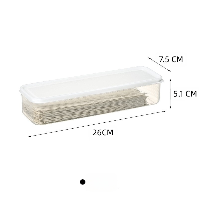 Skalūnų, imbiero, česnako, laiškinių česnakų makaronų laikymo dėžutė Ilga kvadratinė makaronų konservavimo dėžutė Maistinė sandari plastikinė dėžutė