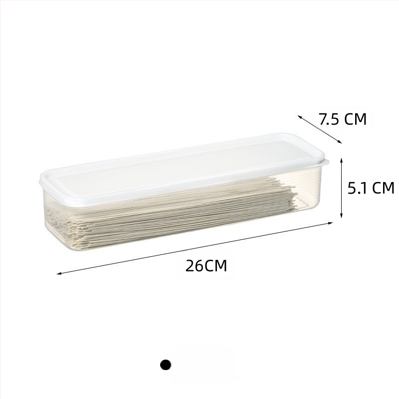 Skalūnų, imbiero, česnako, laiškinių česnakų makaronų laikymo dėžutė Ilga kvadratinė makaronų konservavimo dėžutė Maistinė sandari plastikinė dėžutė
